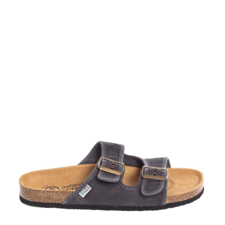 Flats & Sandals NATURAL WORLD | Narita Charcoal Charcoal Wash