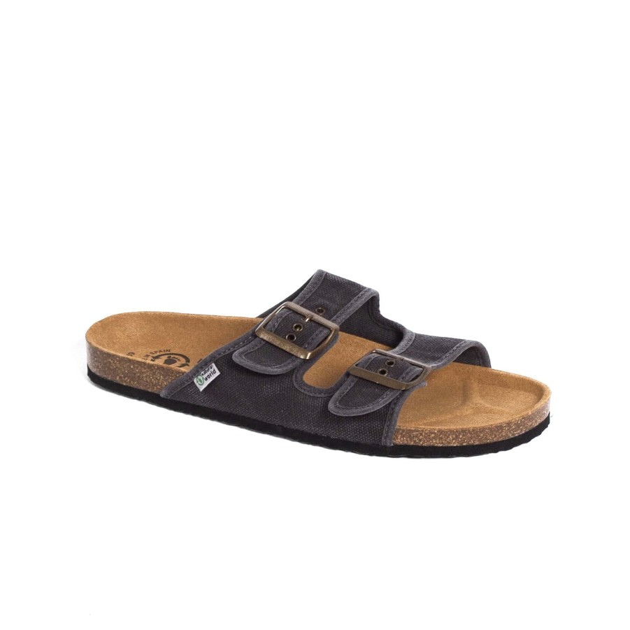 Flats & Sandals NATURAL WORLD | Narita Charcoal Charcoal Wash