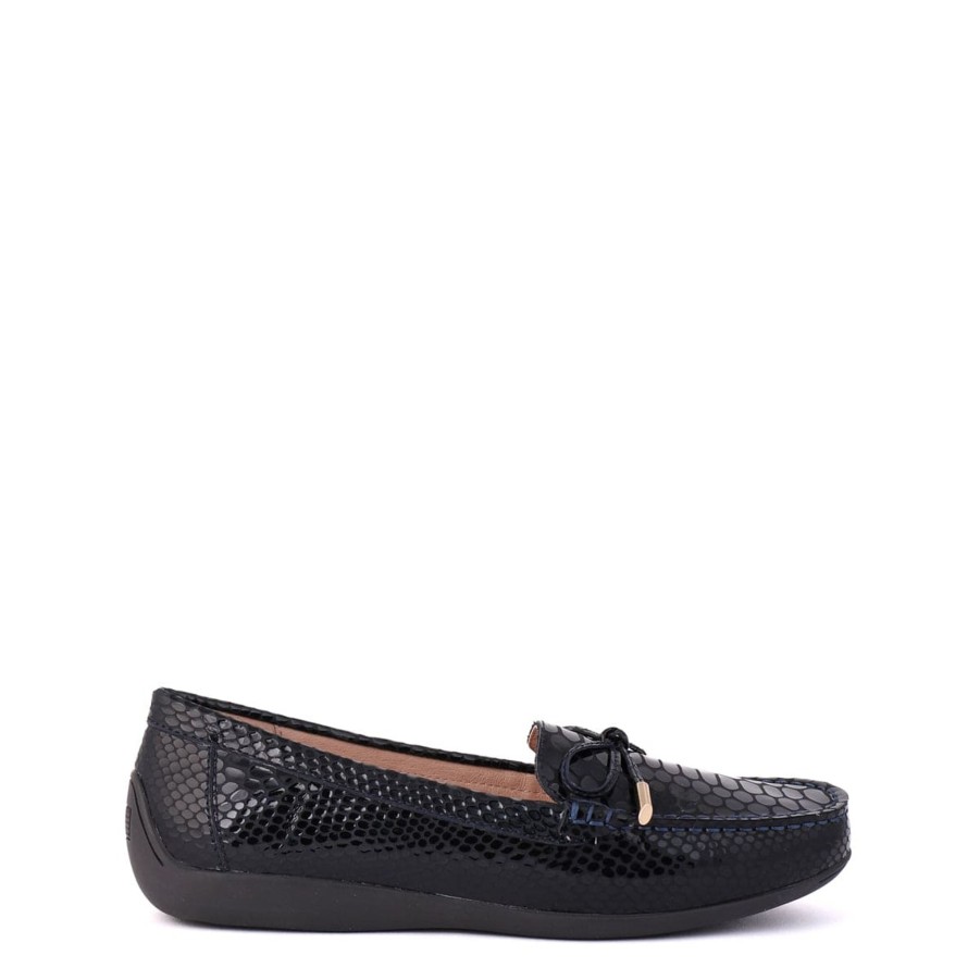 Flats & Sandals LEISURES | Erin Navy Croc Patent