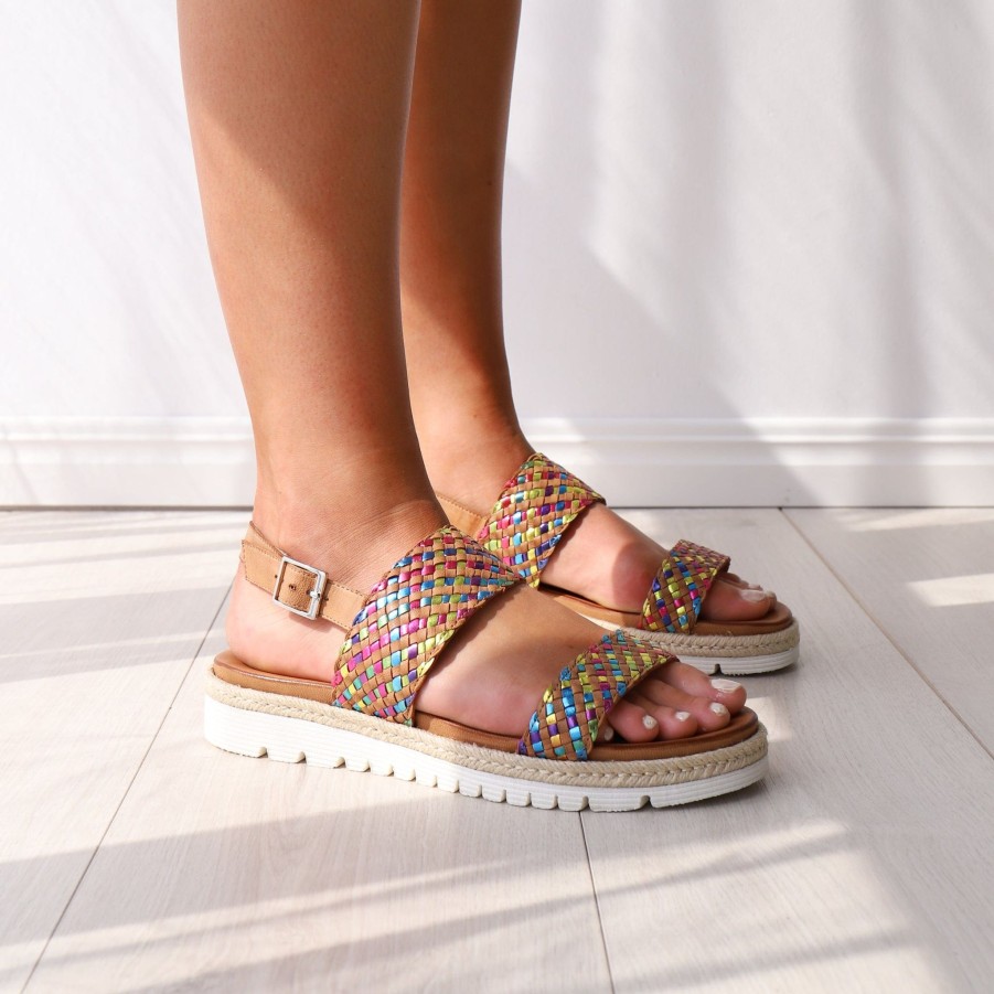 Flats & Sandals ARA | 38101 Metallic Weave Metallic Multi